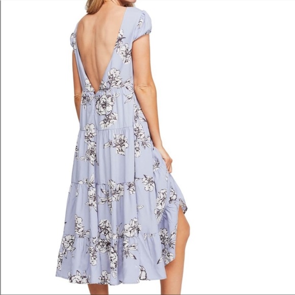 Free People  "Rita" Tiered Periwinkle Midi Dress- NWY, size S - Picture 2 of 13